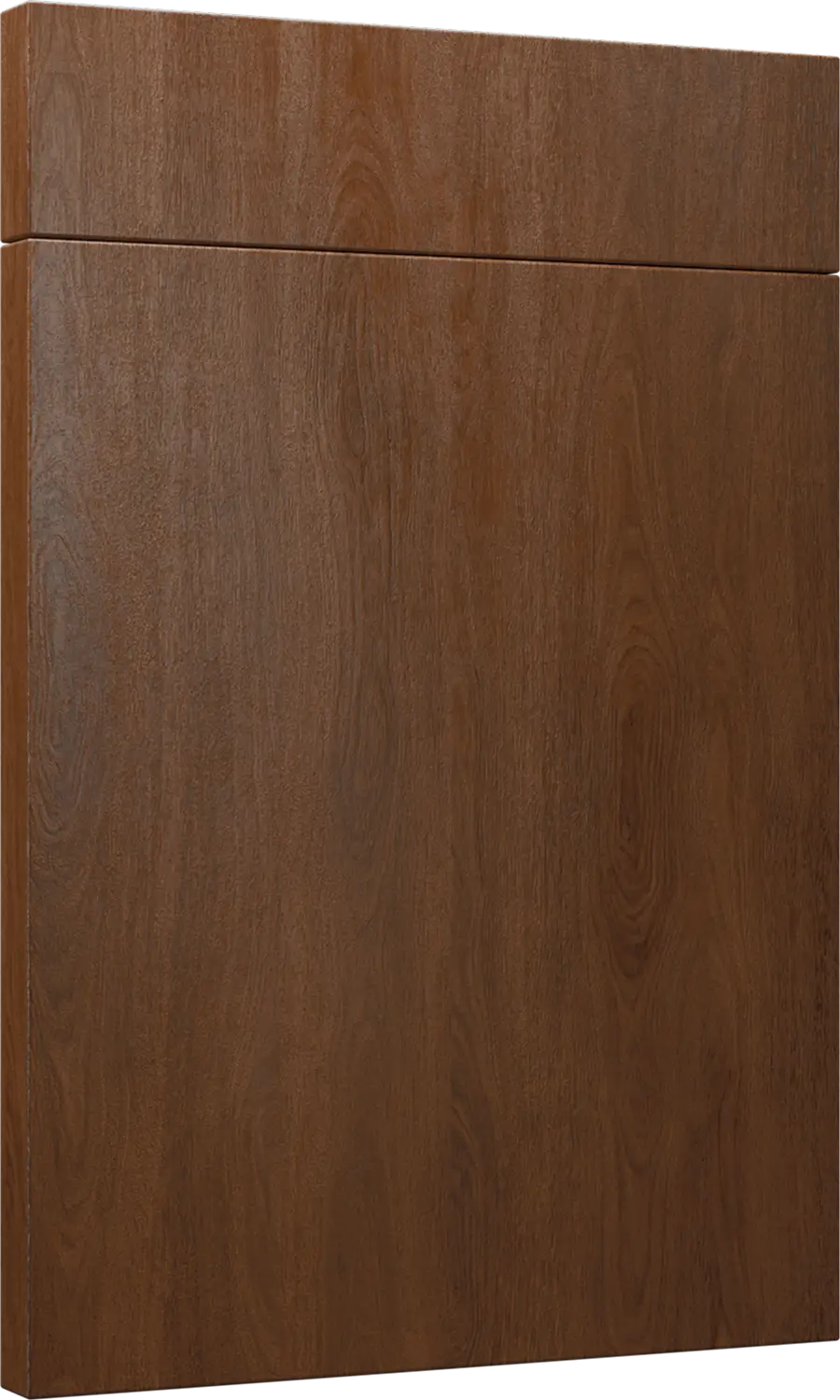 Tall wooden cabinet with a horizontal top drawer in a warm brown finish