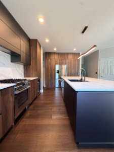 Installed German Kitchen - Walnut and grey