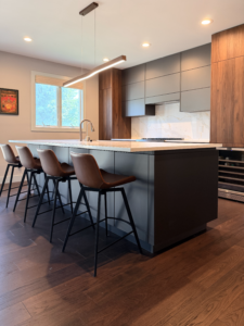 Installed German Kitchen - Walnut and grey